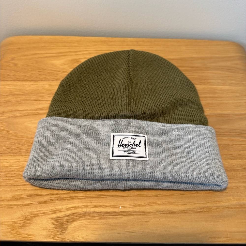 Herschel Supply Company Green and Gray Knit Beanie